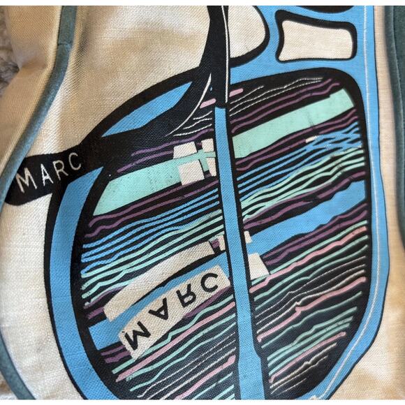 Vintage Marc Jacobs Cerulian Blue Canvas Aviator Sunglass Crossbody/Shoulder Bag - Picture 8 of 11